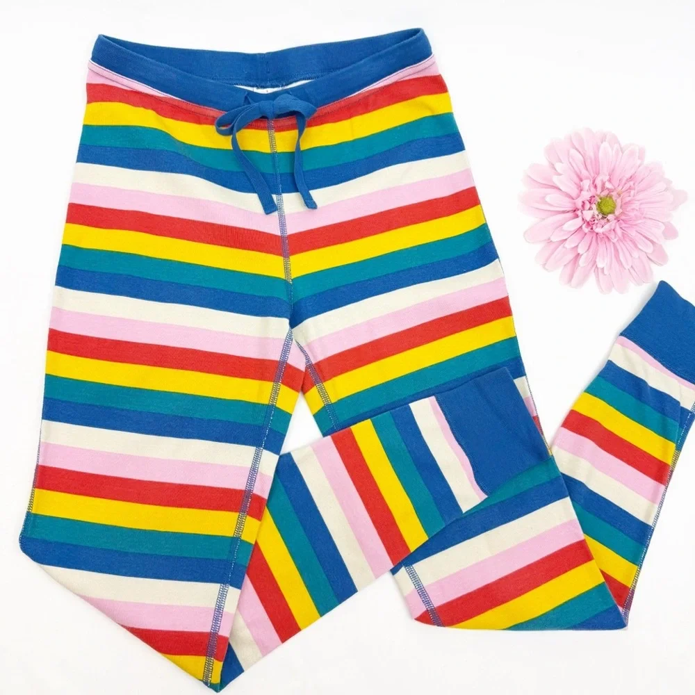 Hanna Andersson Long Sleeve Thermal Pajama Set Two (2) Piece Top Bottoms Stripe - Picture 7 of 11